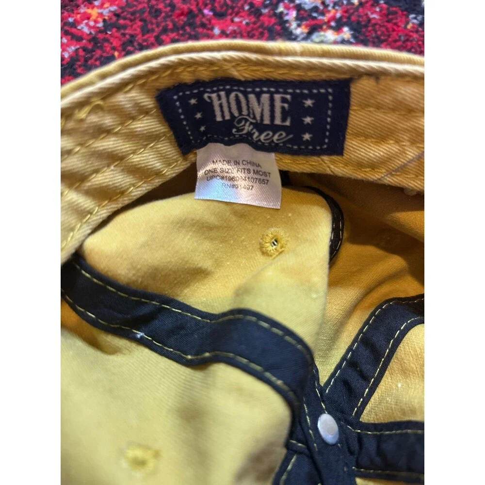 Yellow Home Free Ball Cap Hat with Florals
